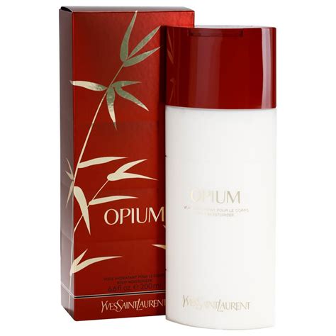 opium body lotion.